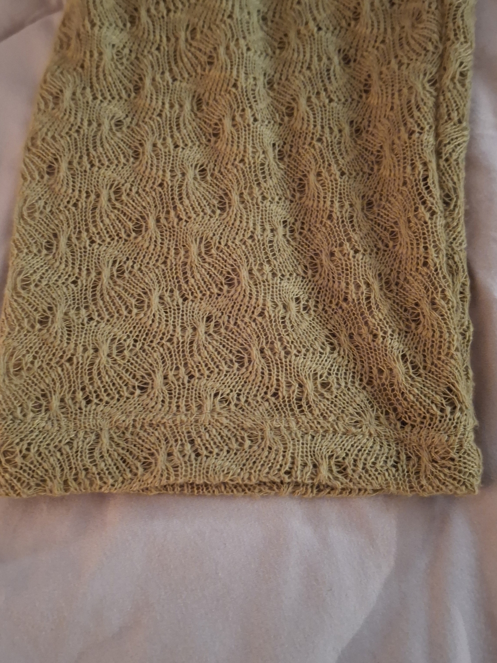 Ruby Rd. Lightweight Olive Crochet Open-Front Cardigan - Picture 3 of 6